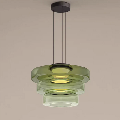 "Elegante glaspendellamp in Bauhaus-stijl, verstelbare LED-hanglamp, warm wit licht, modern design voor binnenshuis."