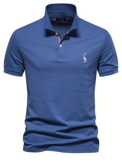 "Elegante heren polo in beige, blauw en bordeaux rood met hoogwaardige afwerking, perfecte balans tussen stijl en comfort."