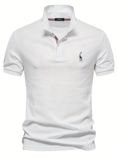"Elegante heren polo in beige, blauw en bordeaux rood met hoogwaardige afwerking, perfecte balans tussen stijl en comfort."