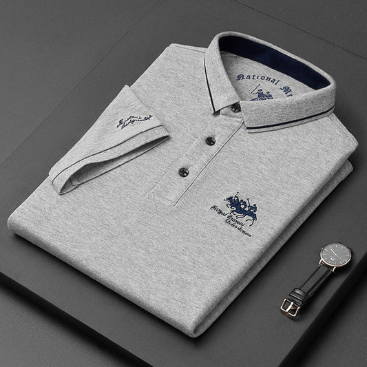 "Elegante herenpolo met korte mouwen, hoogwaardige katoenmix, ideaal voor zowel casual als formele gelegenheden."