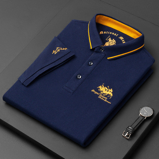 "Elegante herenpolo met korte mouwen, hoogwaardige katoenmix, ideaal voor zowel casual als formele gelegenheden."