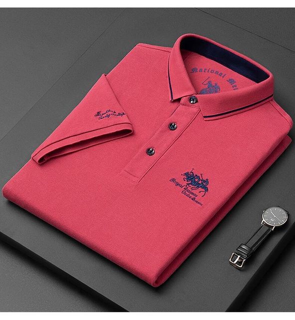 "Elegante herenpolo met korte mouwen, hoogwaardige katoenmix, ideaal voor zowel casual als formele gelegenheden."
