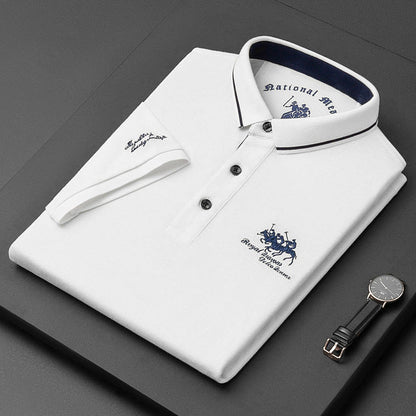 "Elegante herenpolo met korte mouwen, hoogwaardige katoenmix, ideaal voor zowel casual als formele gelegenheden."