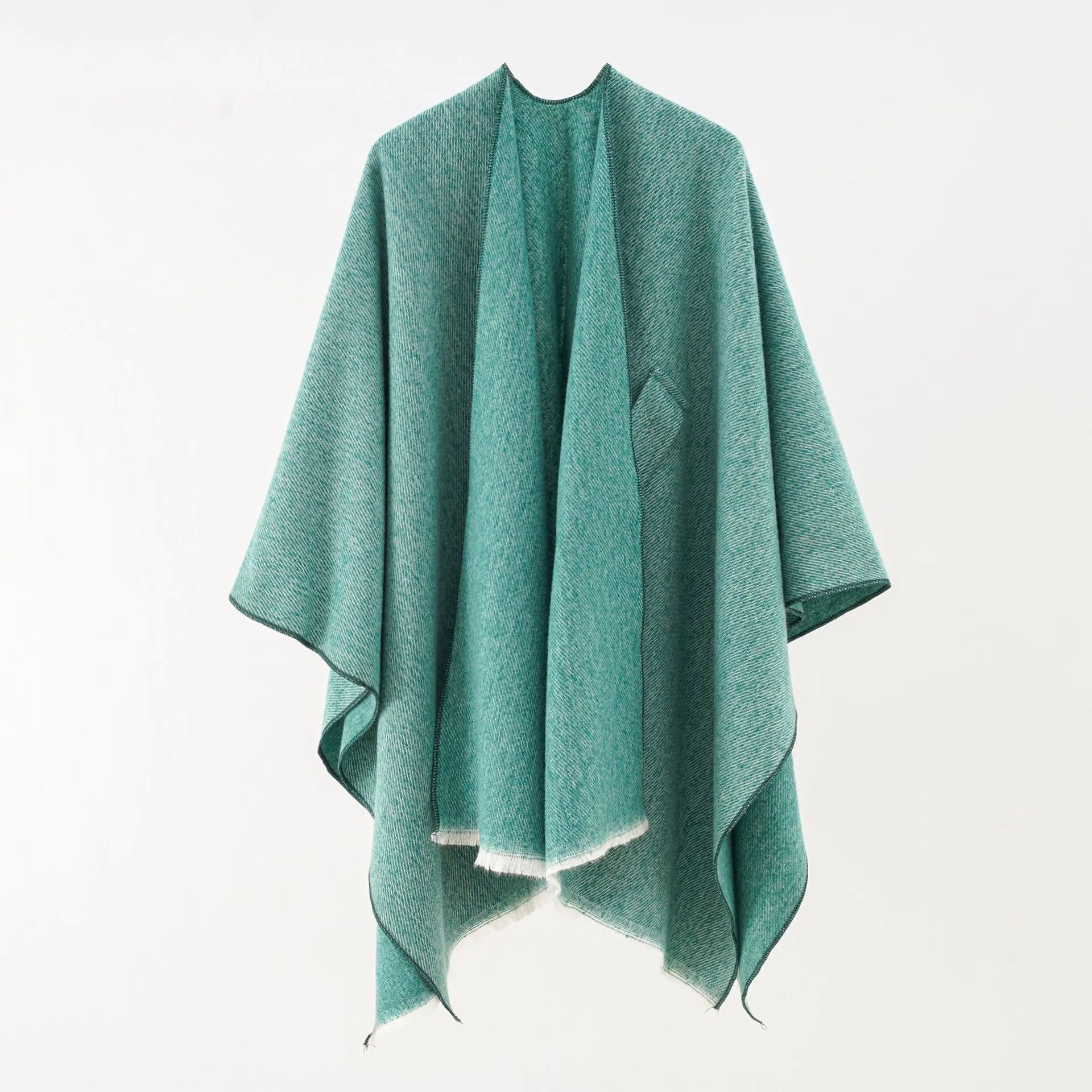 "Elegante katoenen poncho, stijlvolle cape in marineblauw, perfect voor dagelijks en formeel gebruik, lichtgewicht ontwerp."