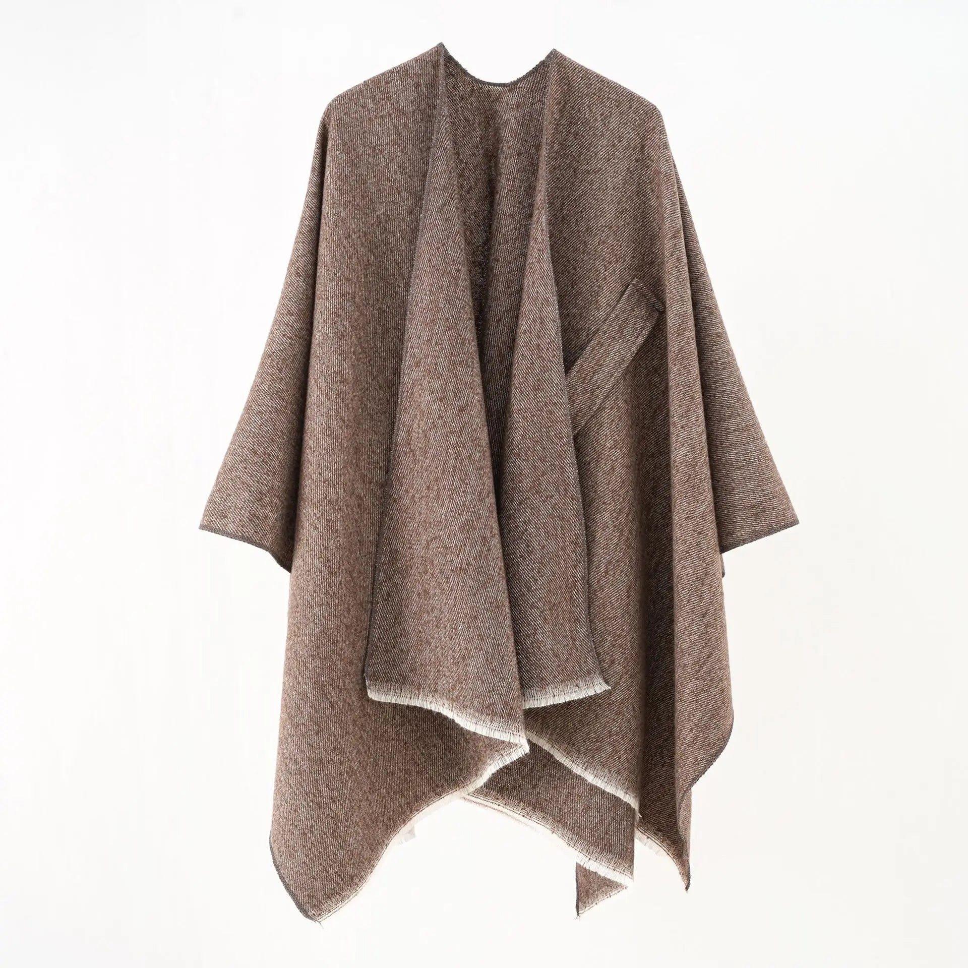 "Elegante katoenen poncho, stijlvolle cape in marineblauw, perfect voor dagelijks en formeel gebruik, lichtgewicht ontwerp."