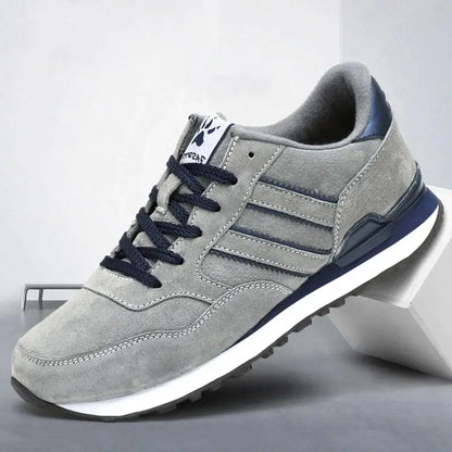 "Elegante klassieke herensneakers in blauw, grijs en zwart, stijlvol ontwerp voor casual en chique looks, comfortabel en veel