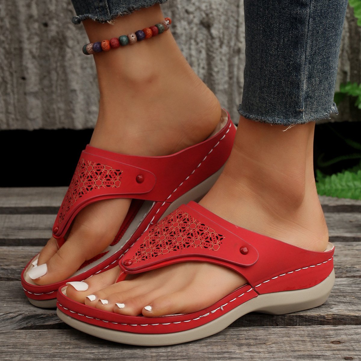 "Elegante orthopedische leren wandelsandalen voor dames, ademend bovenwerk, comfortabel en stijlvolle verlichting."