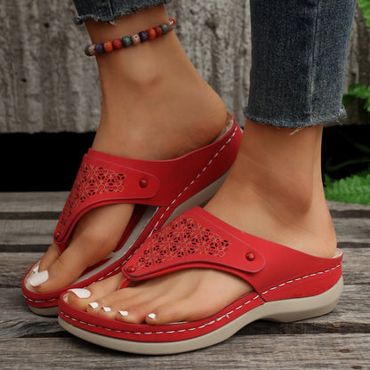 "Elegante orthopedische leren wandelsandalen voor dames, ademend bovenwerk, comfortabel en stijlvolle verlichting."