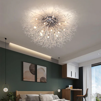 "Elegante plafondlamp met kristalbloemdesign en LED-verlichting, ideaal voor sfeervolle verlichting in elke ruimte."