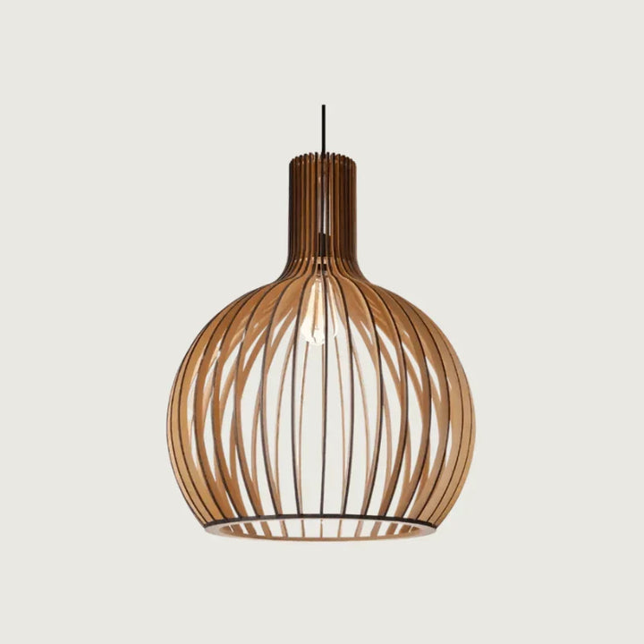 Scandinavisch design houten hanglamp, modern en minimalistisch. Verstelbare plafondlamp met E27 voor sfeervolle interieurs.