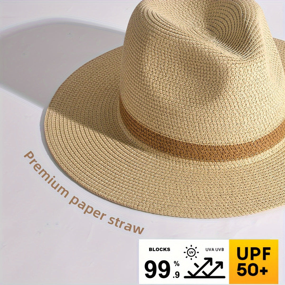 Essentiële zomerhoed: uniseks panama met brede rand voor bescherming en een elegante look.