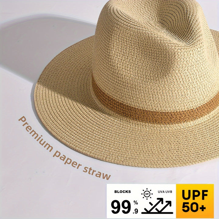Essentiële zomerhoed: uniseks panama met brede rand voor bescherming en een elegante look.