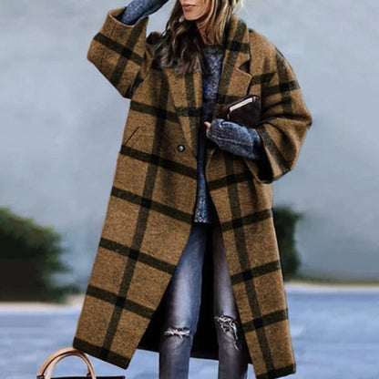 "Elegante warme wollen damesjas Barbara met tailleriem, verfijnd ontwerp, hoogwaardig wol, winterkleding."