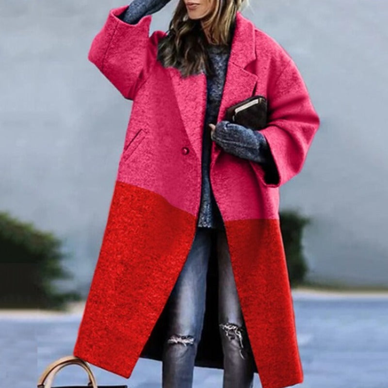 "Elegante warme wollen damesjas Barbara met tailleriem, verfijnd ontwerp, hoogwaardig wol, winterkleding."