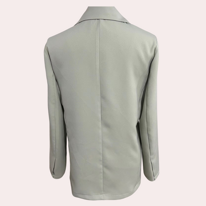 "Elegante zwarte dames blazer set, stijlvol voor elke gelegenheid, combineerbaar met zakelijke en casual looks."