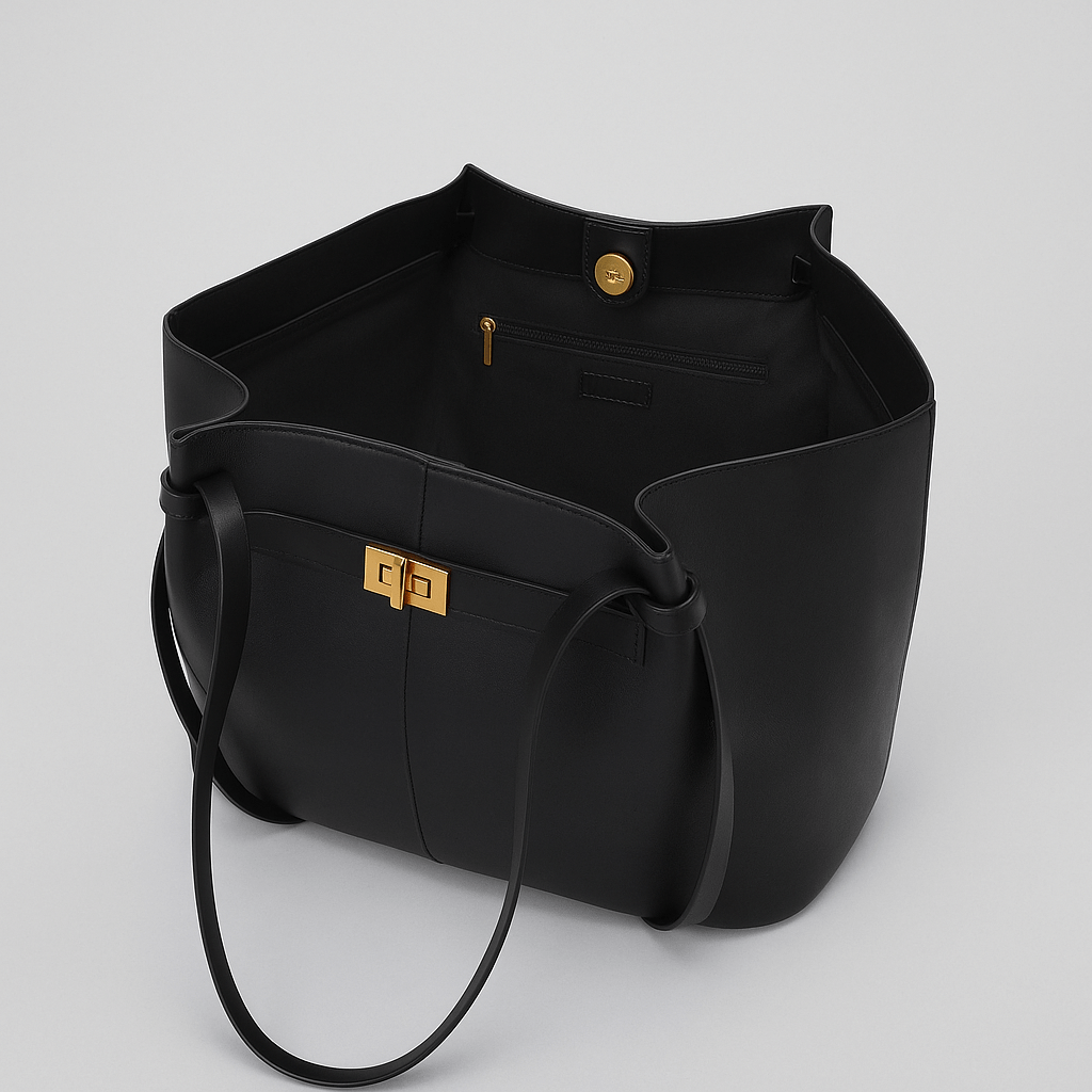 Bruine functionele shopper tas voor dames, perfect als werktas of schoudertas.