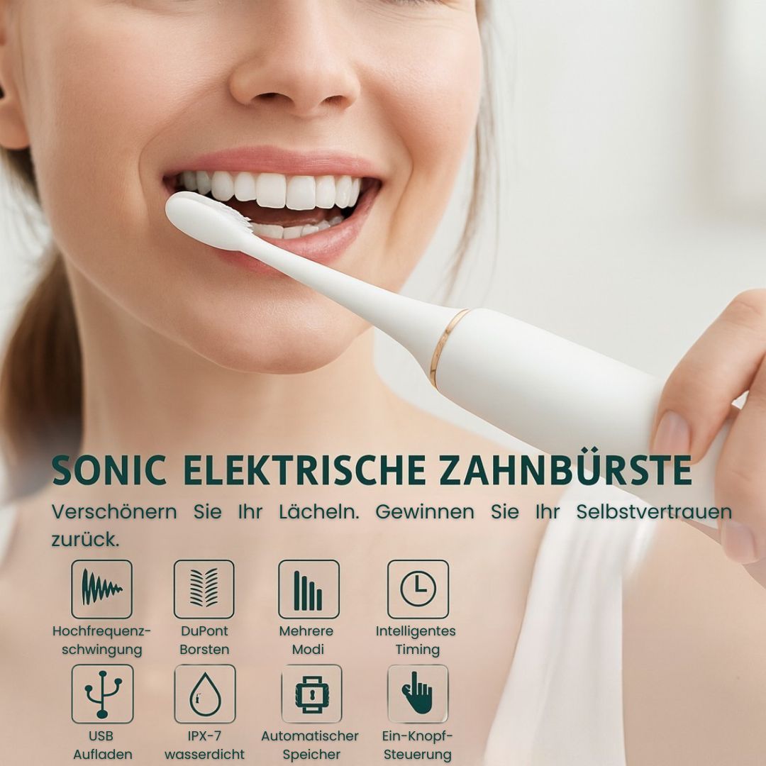Waterdichte IPX7 ultrasone tandenborstel, geschikt voor het hele gezin, zorgt voor optimale mondhygiëne.
