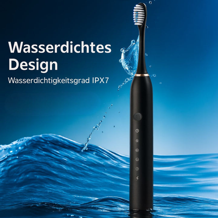Ultrasone elektrische tandenborstel met 6 modi, garandeert wittere tanden en een superieure reiniging.