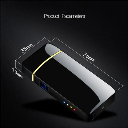 "Elektronische winddichte USB-oplaadbare plasma-aansteker met metalen design en dubbele boog vlam voor binnen- en buitengebru