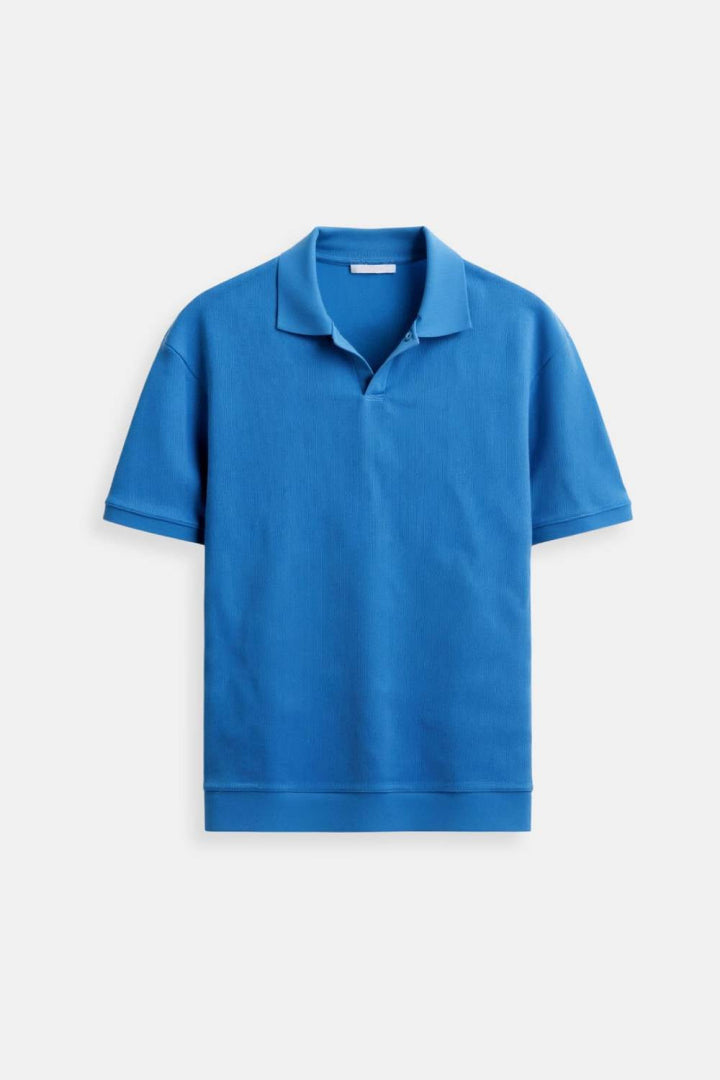 Klassiek casual heren polo shirt met unieke structuur en korte mouw, elegant en duurzaam voor heren.