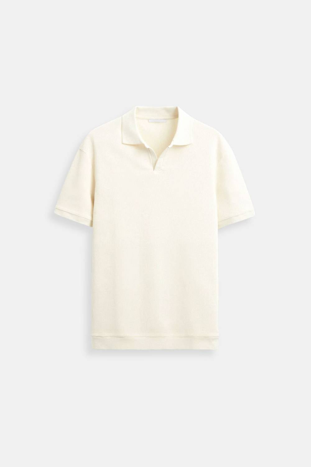 Klassiek heren polo t-shirt met structuur, korte mouw, perfect voor casual en elegante looks.