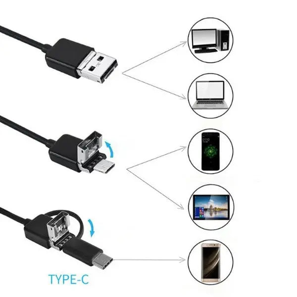 Compacte inspectiecamera voor smartphone: neem je endoscoop overal mee naartoe voor snelle controles.