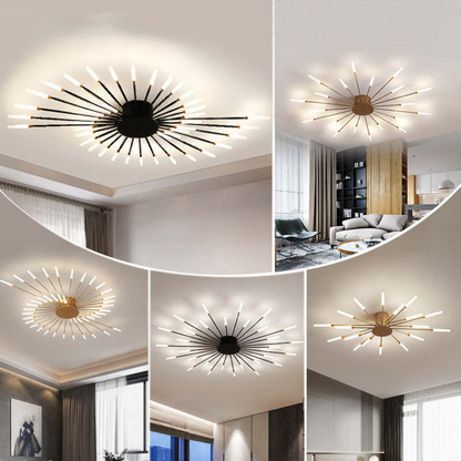 "Energiezuinige grote LED plafondlamp in modern wit metaal en acryl, ideaal voor verlichting van grote kamers."