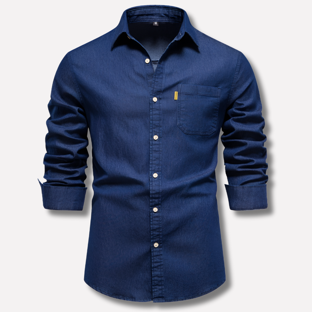 Comfortabel heren casual overhemd met lange mouwen in lichtblauw, perfect voor dagelijkse mode.