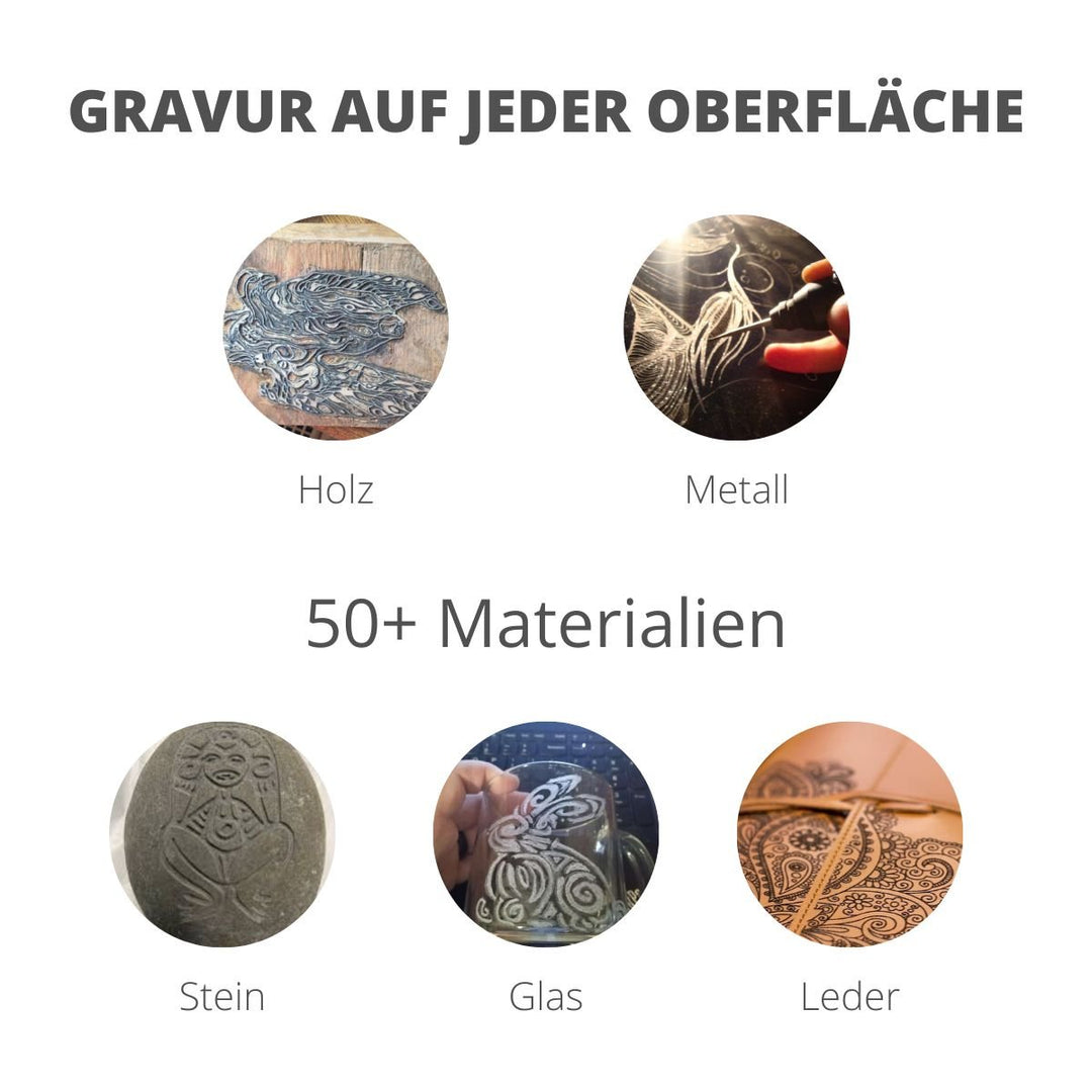 Oplaadbare graveerpen met aluminium behuizing. Perfect voor creatief graveerwerk op diverse materialen en voor vakmanschap.