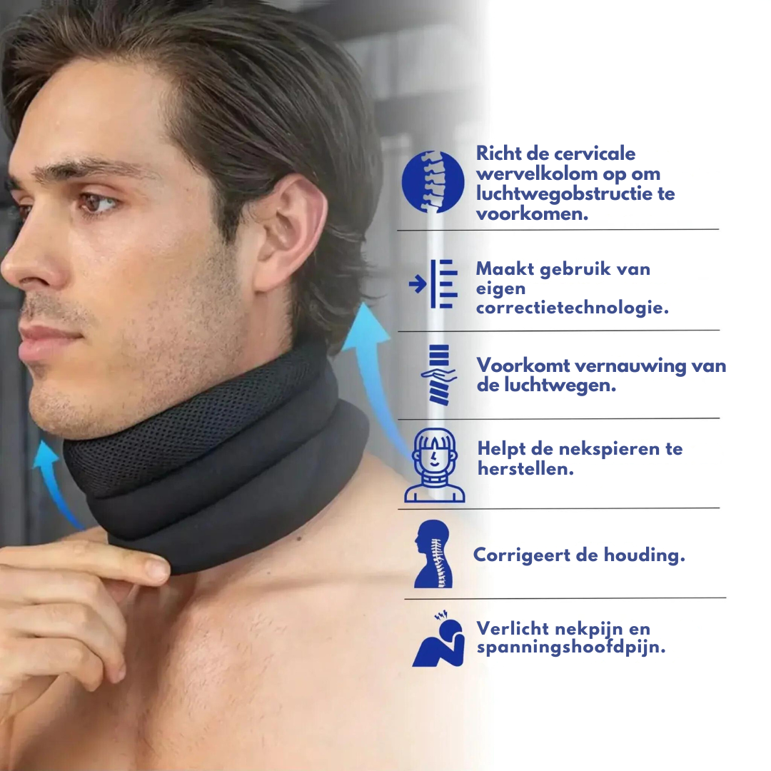 Zachte ergonomische anti-snurk neksteun. Biedt optimale slaapondersteuning en verbetert welzijn.