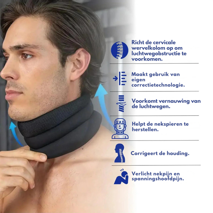 Zachte ergonomische anti-snurk neksteun. Biedt optimale slaapondersteuning en verbetert welzijn.
