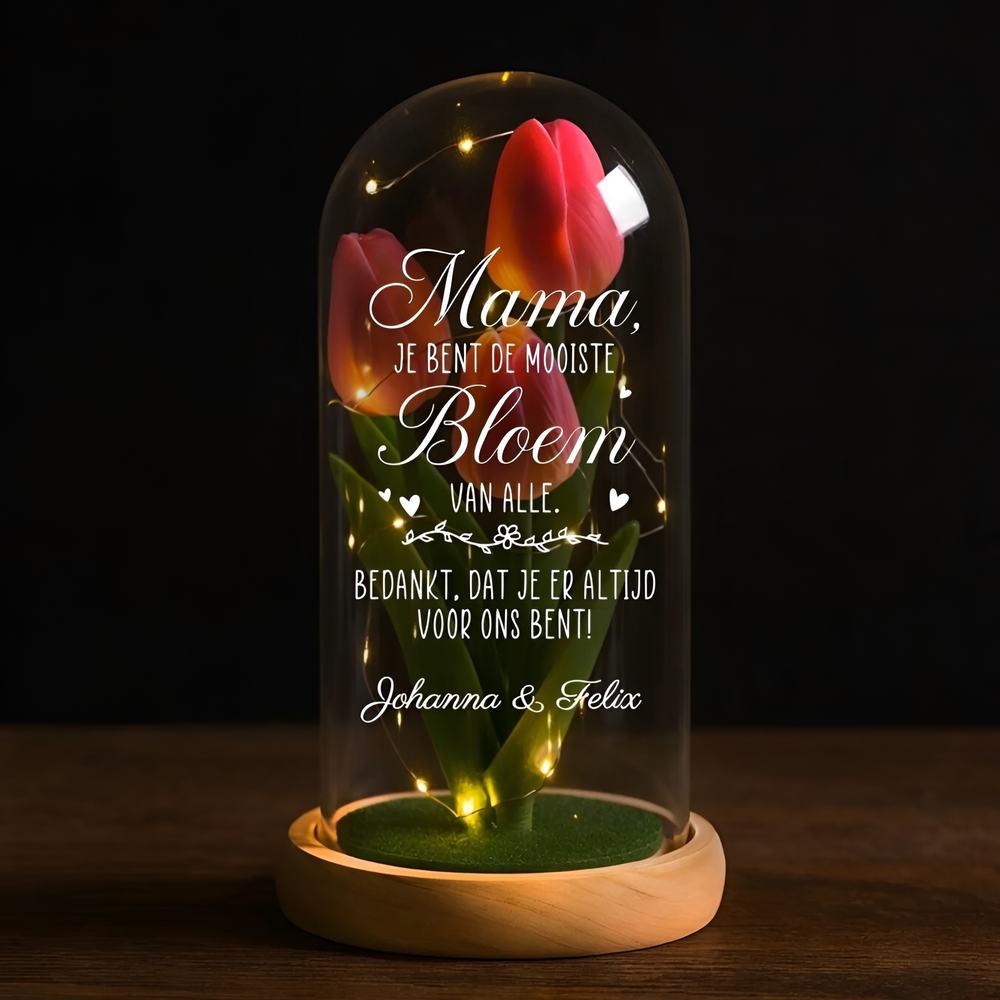 Betekenisvol Moederdag cadeau: tijdloze LED roos in glas. Uniek verjaardagscadeau of Valentijnsgeschenk.