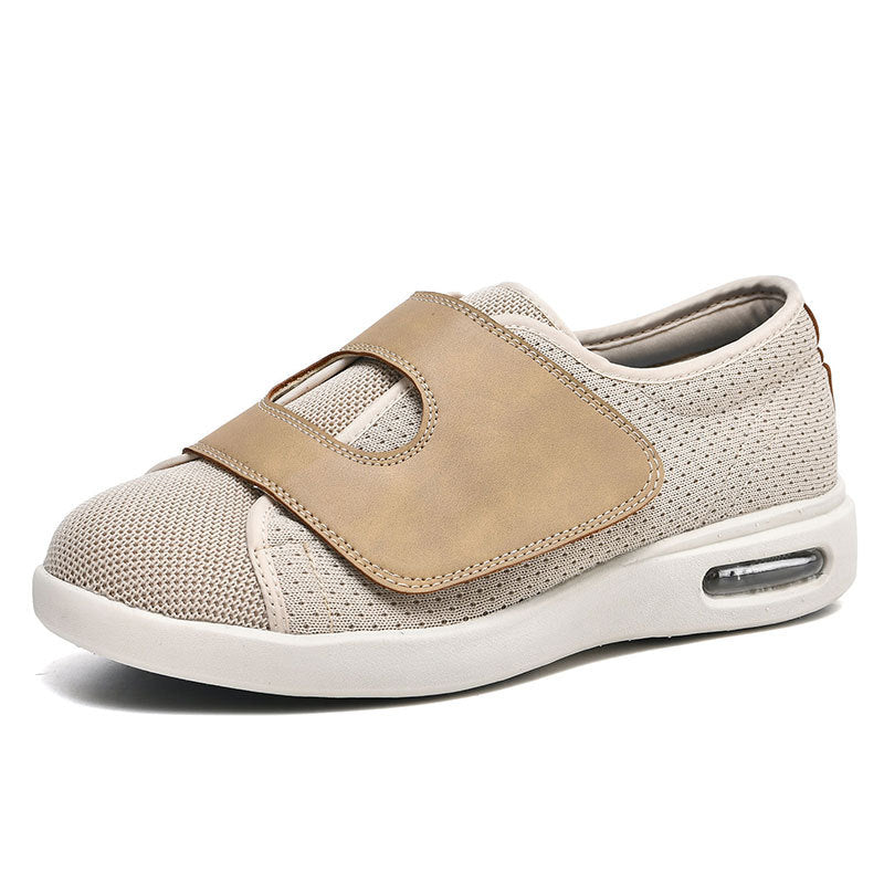 Extra brede dames comfortschoenen voor diabetici, gezwollen voeten; orthopedisch met verstelbare klittenband voor optimale steun.