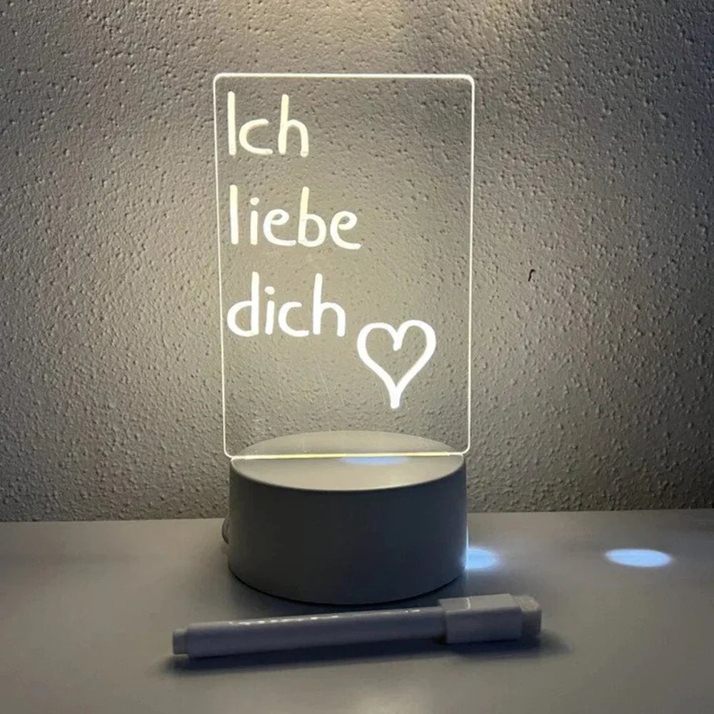 Praktisch verlicht notitiebord voor snelle memo's en organisatie, een uniek cadeau voor thuiswerkers.