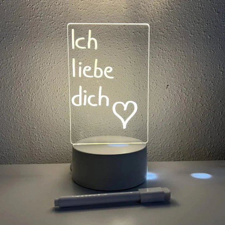 Praktisch verlicht notitiebord voor snelle memo's en organisatie, een uniek cadeau voor thuiswerkers.