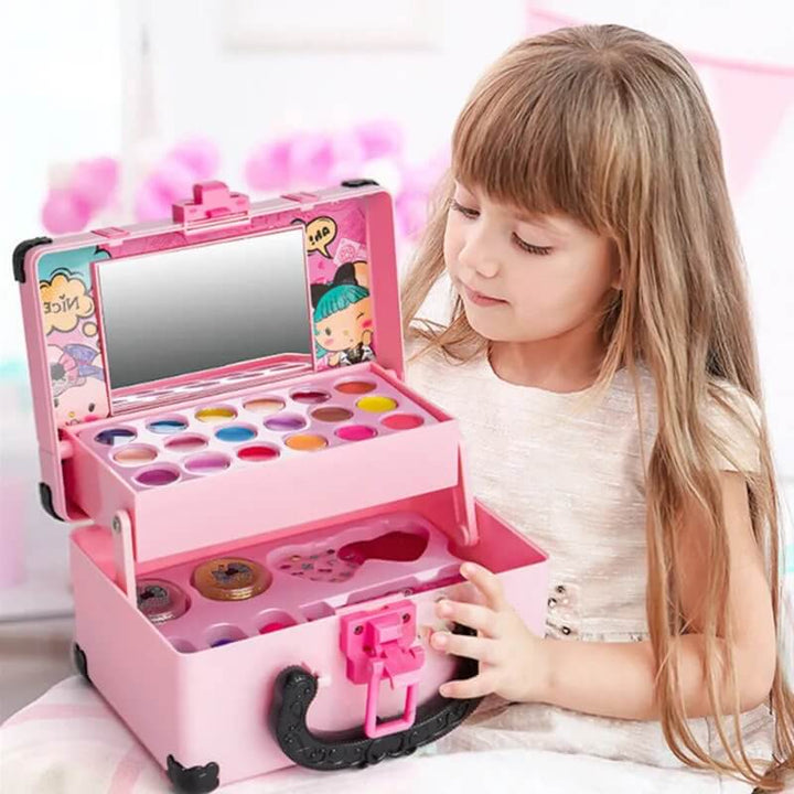 Complete veilige schminkset met make-up speelgoed voor creatief fantasiespel. Afwasbaar & kindvriendelijk.