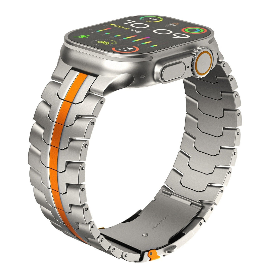 Ergonomisch ontworpen titanium horlogeband, biedt ultiem comfort en duurzaamheid voor elke smartwatch.