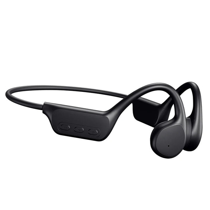 Draadloze open-ear hoofdtelefoon voor sporters; ideaal voor veilig hardlopen en fietsen met omgevingsgeluid.