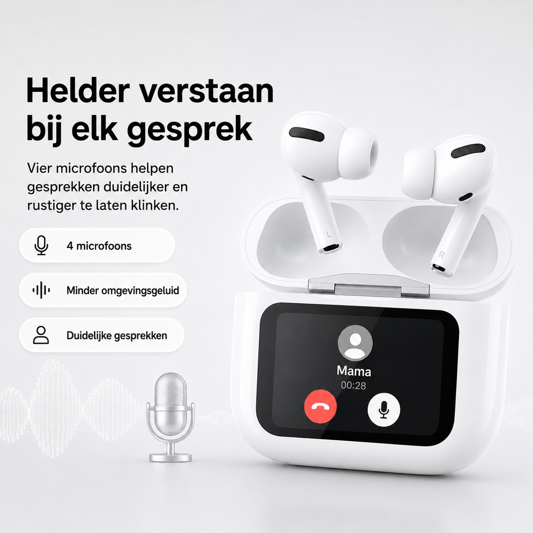 Geavanceerde in-ear oordopjes met Bluetooth 5.3; snelle, stabiele verbinding voor naadloze audio en gadgets.
