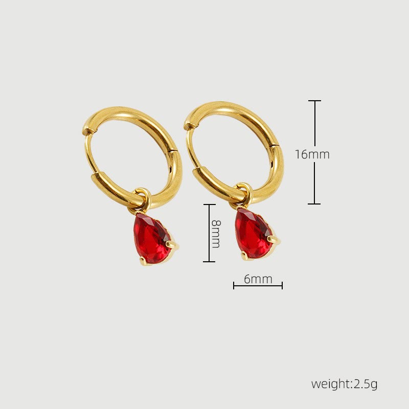 Prachtige granaat sieradenset Liora, een elegant rood geboortesteen cadeau voor dames met stijl.