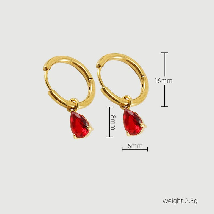 Prachtige granaat sieradenset Liora, een elegant rood geboortesteen cadeau voor dames met stijl.