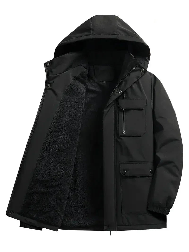 Stijlvolle heren parka, warme en waterdichte winterjas, ademend voor comfort.