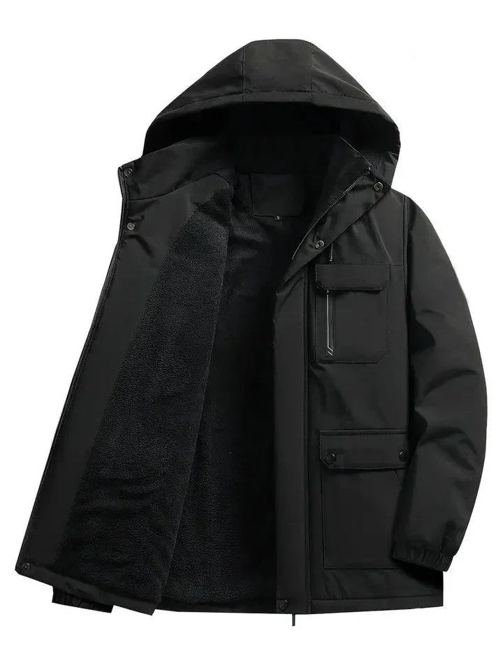 Stijlvolle heren parka, warme en waterdichte winterjas, ademend voor comfort.