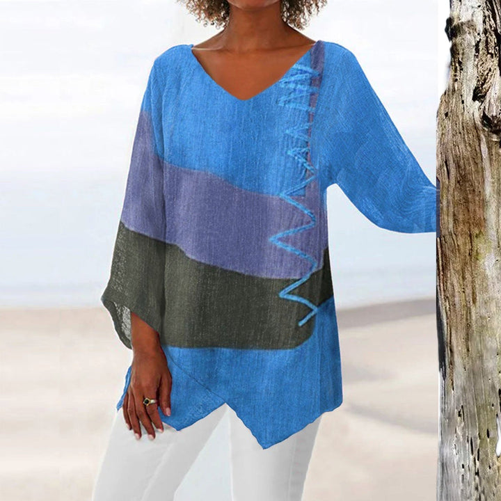 Comfortabele rode tuniek blouse voor dames, lange en losvallende pasvorm. Geschikt voor dagelijks gebruik.
