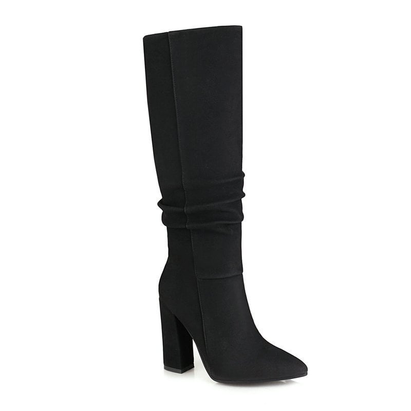 Luxe dames winterlaarzen met hoge blokhak, elegant ontwerp en comfortabele pasvorm. Essentieel voor vrouwenmode.