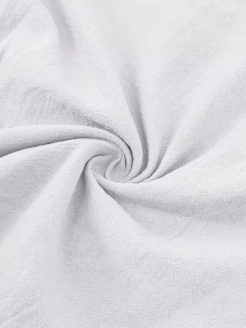 Ademende heren zomerset: V-hals shirt korte mouwen & rechte pijpen broek, comfortabel op warme dagen.