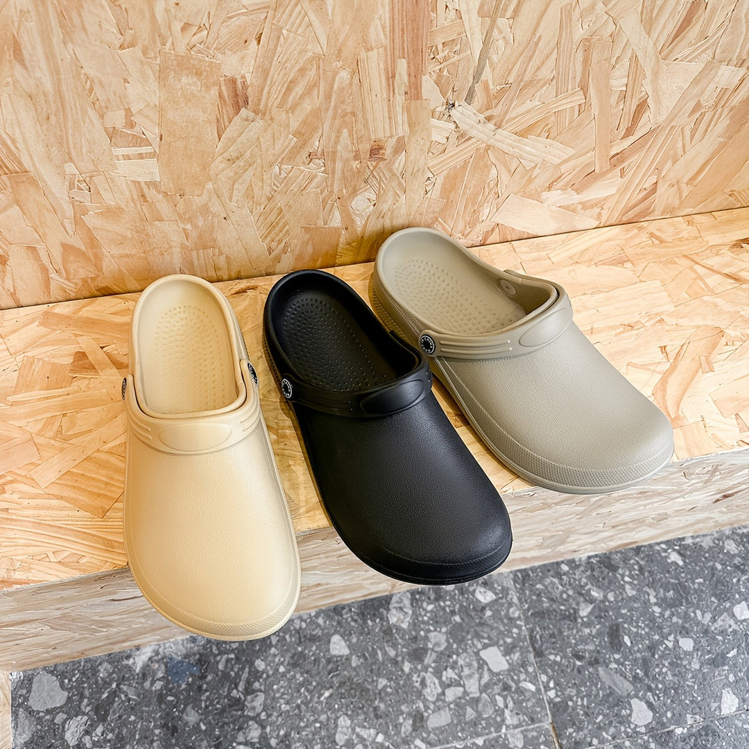 Robuuste, waterbestendige heren tuinklompen, ontworpen voor langdurig gebruik en maximaal comfort.