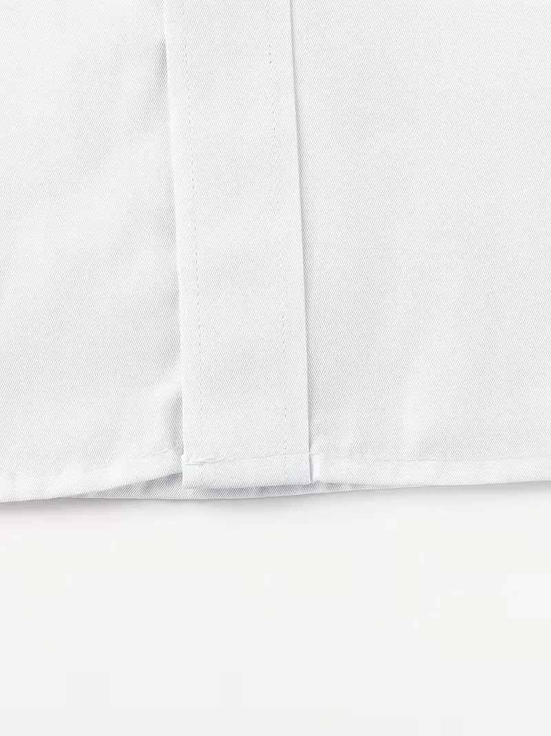 Verfijnd herenoverhemd met slimfit pasvorm en modieuze mandarijnkraag voor herenmode.