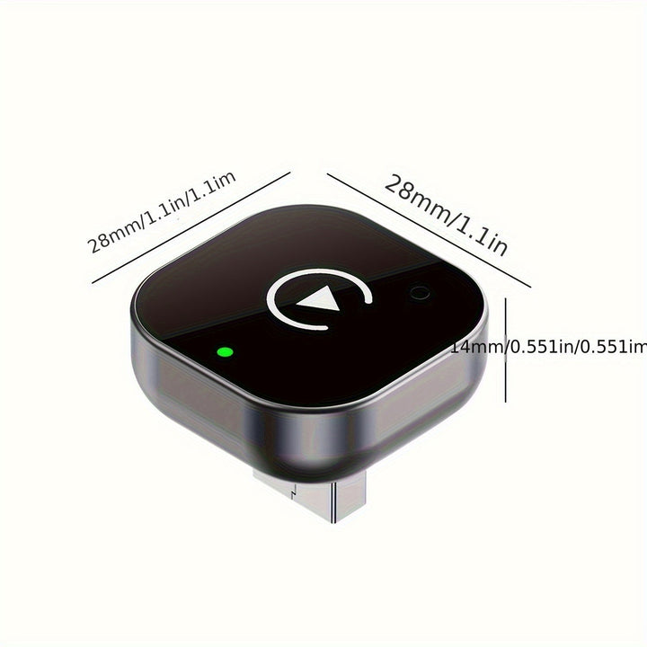 Compacte 2-in-1 draadloze adapter met USB-C poort, ideaal voor CarPlay & Android Auto.