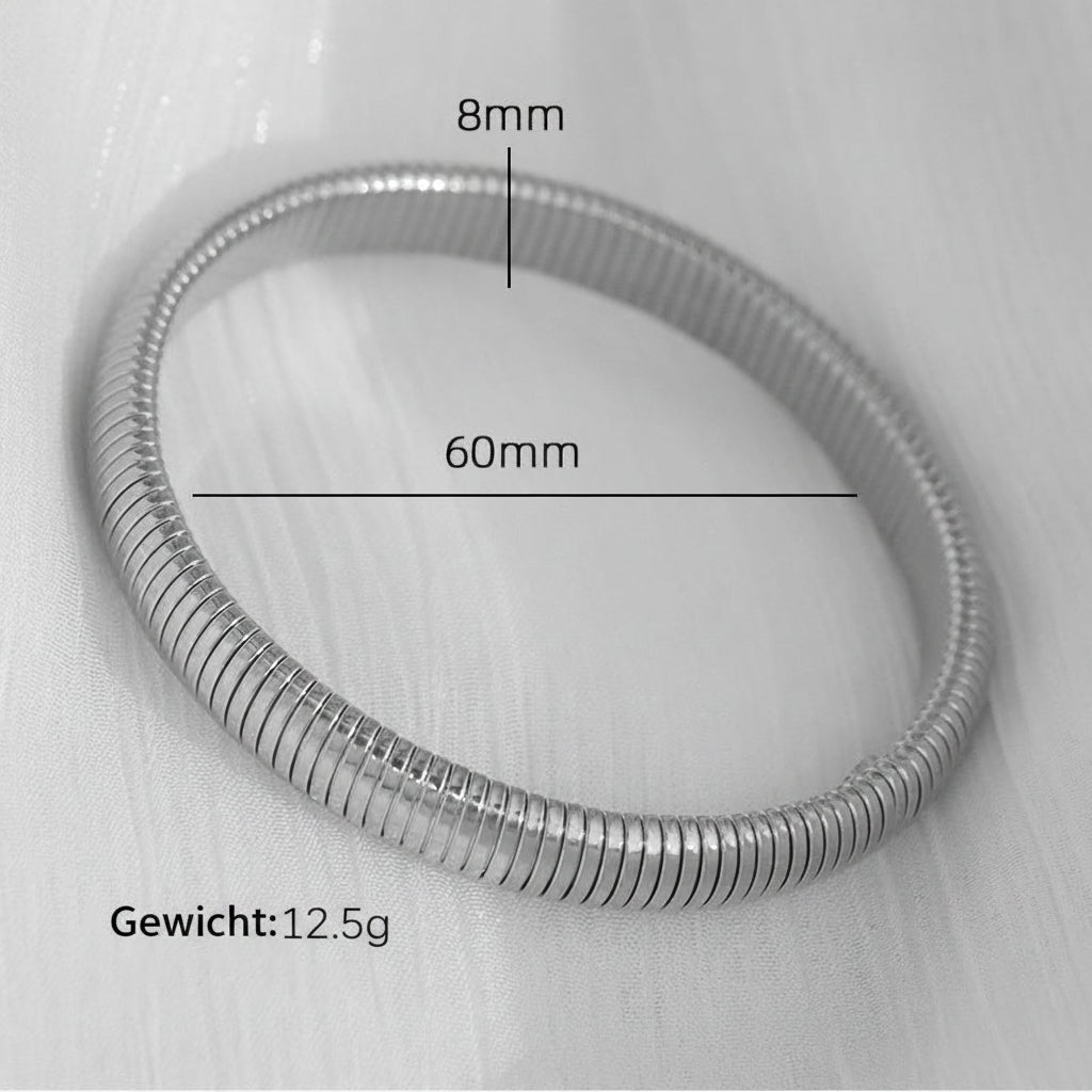 Modieuze dames armband met kleurblokken, modern design en een echte blikvanger.